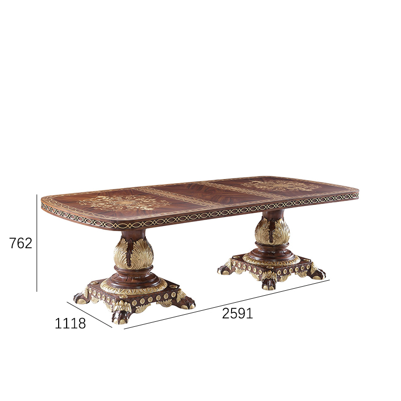EKAR Vanderbilt Imperial Double-Pedestal Dining Table with Marquetry Inlay,EKAR FURNITURE CO.,LTD,EKAR Vanderbilt Imperial Double-Pedestal Dining Table with Marquetry Inlay,foshan furniture factory,custom Furniture factory,china furniture factory