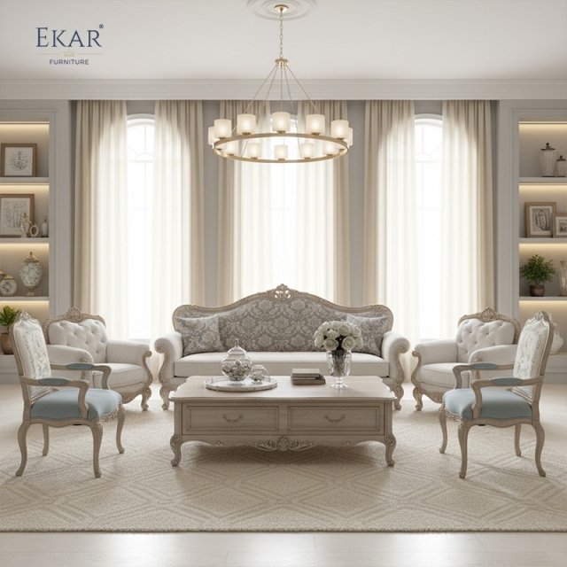 EKAR Savoy Estate Hand-Carved Wood Sofa with Tufted Damask Center Panel,MY SHOP,EKAR Savoy Estate Hand-Carved Wood Sofa with Tufted Damask Center Panel,foshan furniture factory,custom Furniture factory,china furniture factory