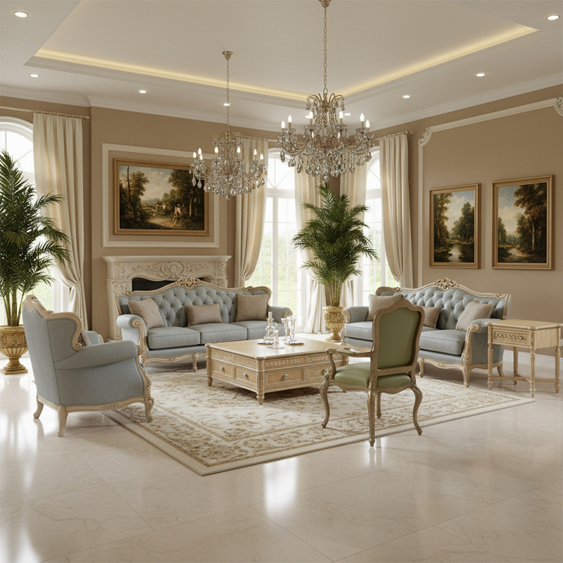 EKAR Antoinette Estate Hand-Carved Tufted Sofa in Cream & Gold,EKAR FURNITURE CO.,LTD,EKAR Antoinette Estate Hand-Carved Tufted Sofa in Cream & Gold,foshan furniture factory,custom Furniture factory,china furniture factory