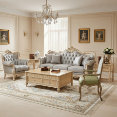 EKAR Antoinette Estate Hand-Carved Tufted Sofa in Cream &amp; Gold,MY SHOP,EKAR Antoinette Estate Hand-Carved Tufted Sofa in Cream &amp; Gold,foshan furniture factory,custom Furniture factory,china furniture factory