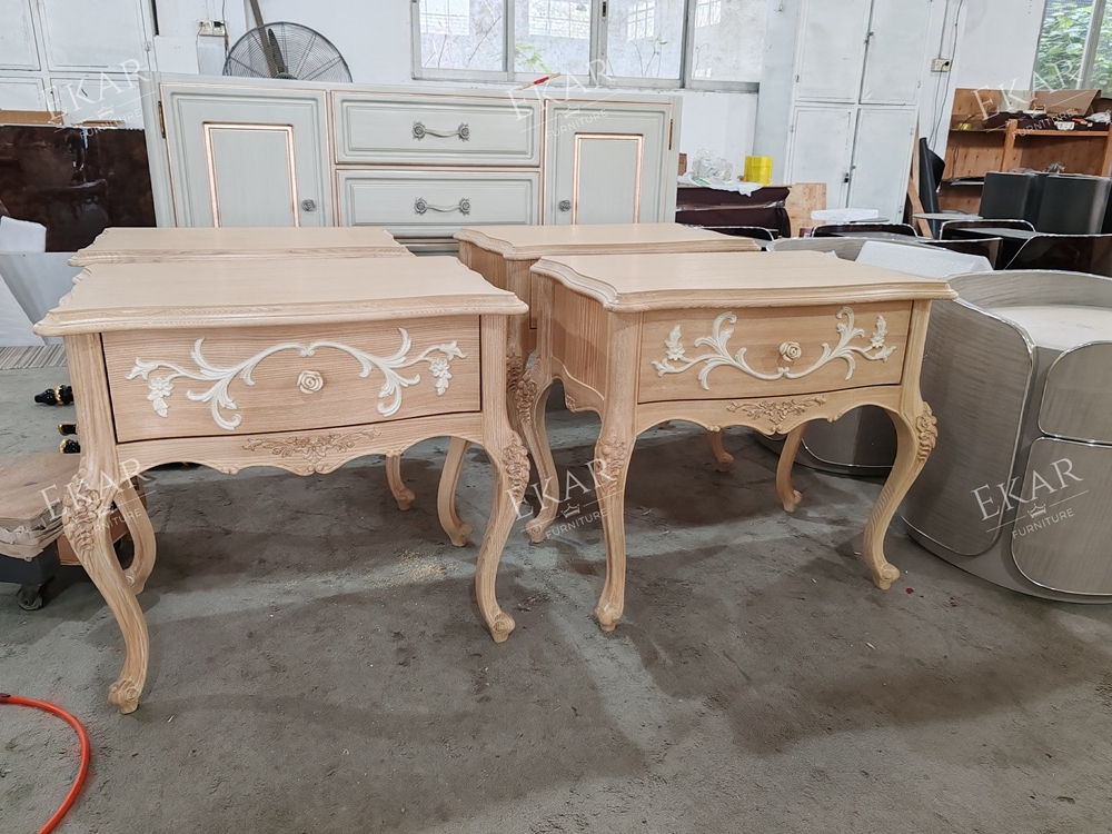 The Latest Exquisite Carved Flower Wooden Nightstand,EKAR FURNITURE CO.,LTD,The Latest Exquisite Carved Flower Wooden Nightstand,foshan furniture factory,custom Furniture factory,china furniture factory