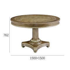 EKAR Colonial Estate Round Dining Table with Burl Wood Inlay and Fluted Pedestal,MY SHOP,EKAR Colonial Estate Round Dining Table with Burl Wood Inlay and Fluted Pedestal,foshan furniture factory,custom Furniture factory,china furniture factory