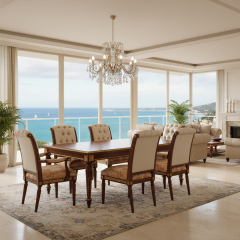 EKAR Charleston Classic Rectangular Dining Table with Gilded Fluted Legs,MY SHOP,EKAR Charleston Classic Rectangular Dining Table with Gilded Fluted Legs,foshan furniture factory,custom Furniture factory,china furniture factory