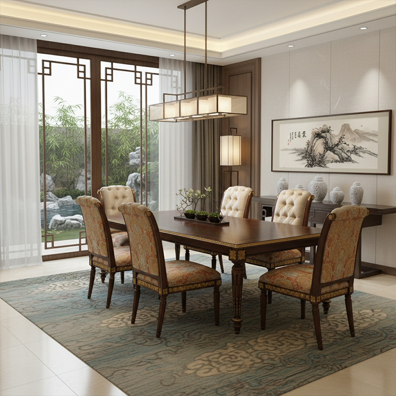 EKAR Charleston Classic Rectangular Dining Table with Gilded Fluted Legs,EKAR FURNITURE CO.,LTD,EKAR Charleston Classic Rectangular Dining Table with Gilded Fluted Legs,foshan furniture factory,custom Furniture factory,china furniture factory