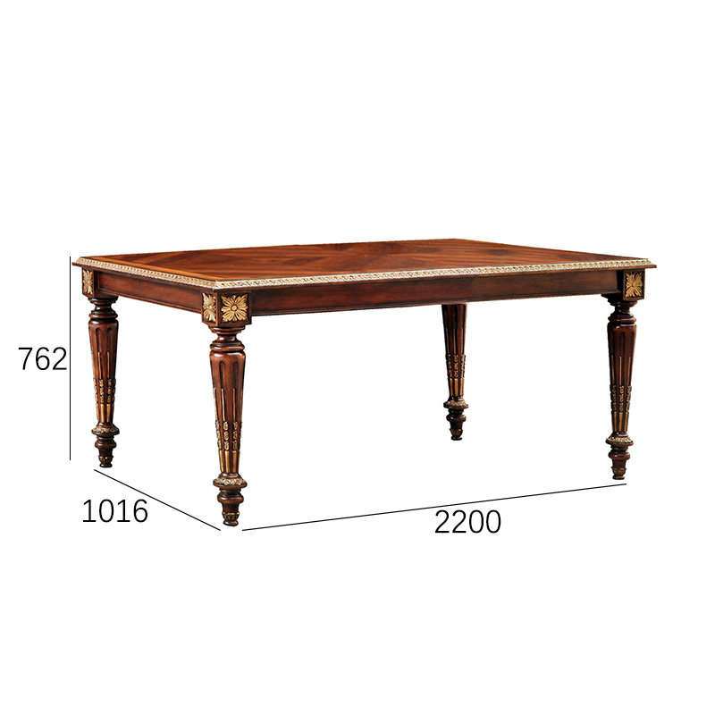 EKAR Charleston Classic Rectangular Dining Table with Gilded Fluted Legs,EKAR FURNITURE CO.,LTD,EKAR Charleston Classic Rectangular Dining Table with Gilded Fluted Legs,foshan furniture factory,custom Furniture factory,china furniture factory