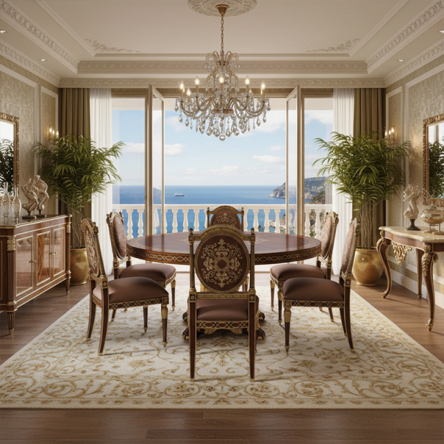 EKAR Windsor Royal Round Dining Table with Starburst Marquetry and Gilded Pedestal,MY SHOP,EKAR Windsor Royal Round Dining Table with Starburst Marquetry and Gilded Pedestal,foshan furniture factory,custom Furniture factory,china furniture factory