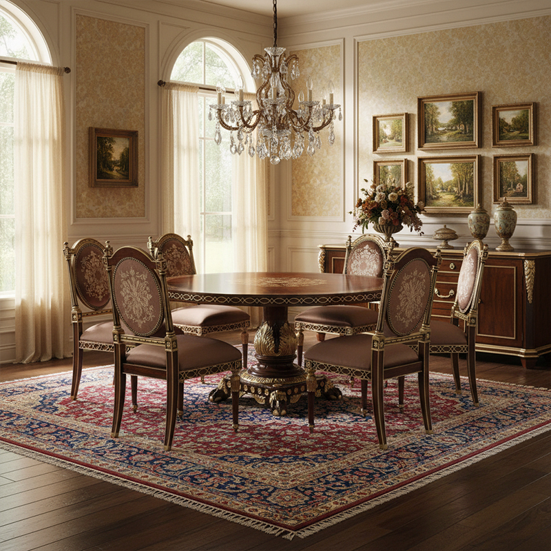 EKAR Windsor Royal Round Dining Table with Starburst Marquetry and Gilded Pedestal,EKAR FURNITURE CO.,LTD,EKAR Windsor Royal Round Dining Table with Starburst Marquetry and Gilded Pedestal,foshan furniture factory,custom Furniture factory,china furniture factory