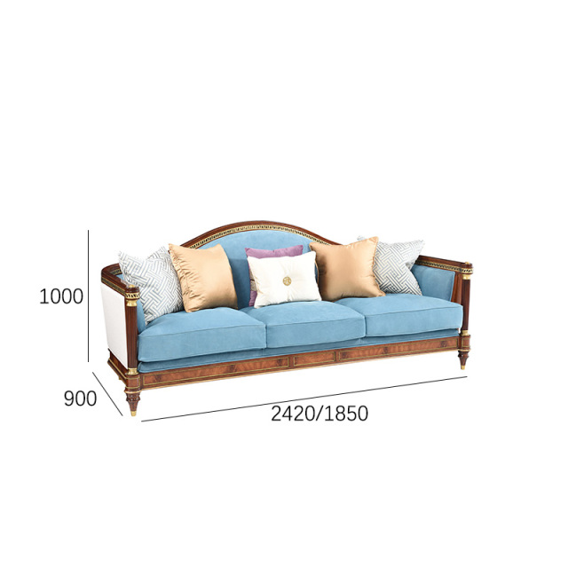 ,MY SHOP,Classic living room furniture: a sectional sofa with ornate fabrics on solid wood legs,foshan furniture factory,custom Furniture factory,china furniture factory