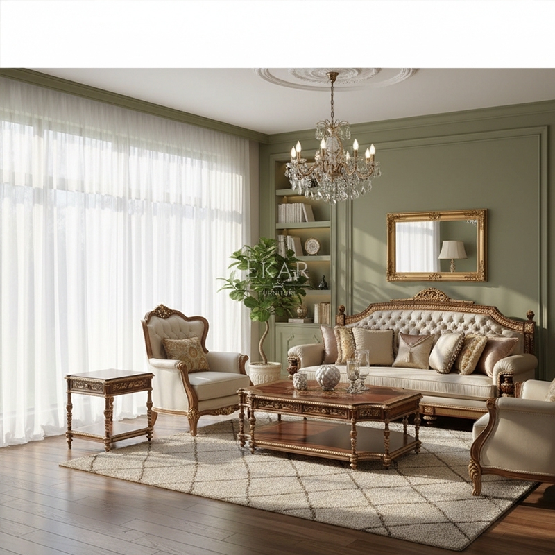 EKAR Royal Sovereign Marquetry Coffee Table with Hand-Carved Gilded Accents,EKAR FURNITURE CO.,LTD,EKAR Royal Sovereign Marquetry Coffee Table with Hand-Carved Gilded Accents,foshan furniture factory,custom Furniture factory,china furniture factory