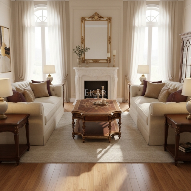 EKAR Royal Sovereign Marquetry Coffee Table with Hand-Carved Gilded Accents,MY SHOP,EKAR Royal Sovereign Marquetry Coffee Table with Hand-Carved Gilded Accents,foshan furniture factory,custom Furniture factory,china furniture factory