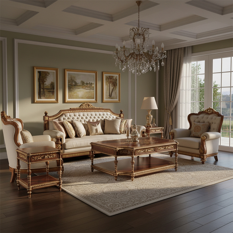 EKAR Royal Sovereign Carved End Table with Gilded Accents and Lower Shelf,EKAR FURNITURE CO.,LTD,EKAR Royal Sovereign Carved End Table with Gilded Accents and Lower Shelf,foshan furniture factory,custom Furniture factory,china furniture factory