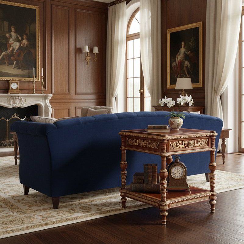 EKAR Royal Sovereign Carved End Table with Gilded Accents and Lower Shelf,EKAR FURNITURE CO.,LTD,EKAR Royal Sovereign Carved End Table with Gilded Accents and Lower Shelf,foshan furniture factory,custom Furniture factory,china furniture factory