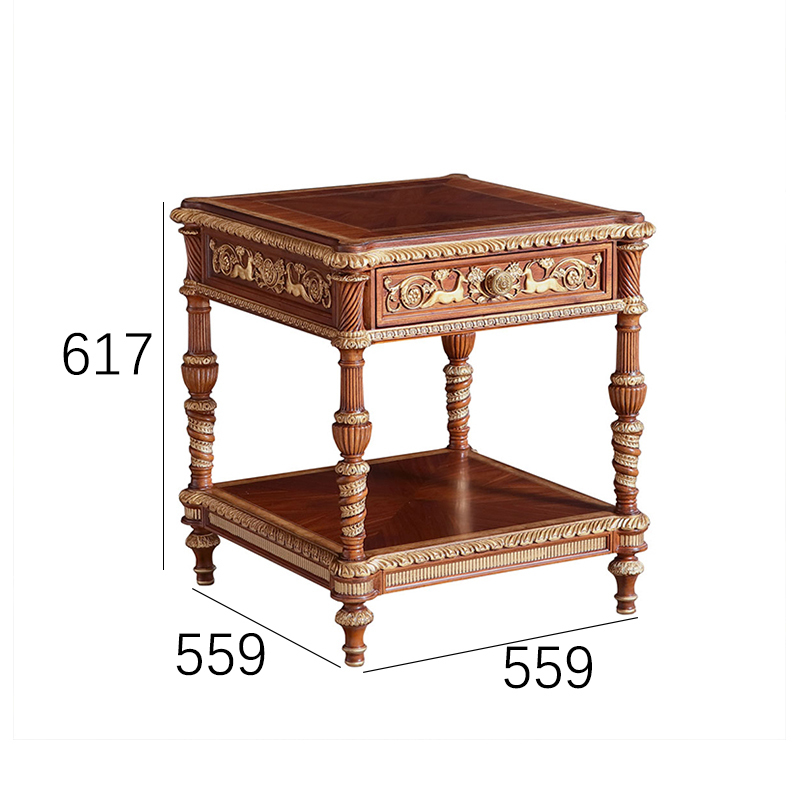 EKAR Royal Sovereign Carved End Table with Gilded Accents and Lower Shelf,EKAR FURNITURE CO.,LTD,EKAR Royal Sovereign Carved End Table with Gilded Accents and Lower Shelf,foshan furniture factory,custom Furniture factory,china furniture factory