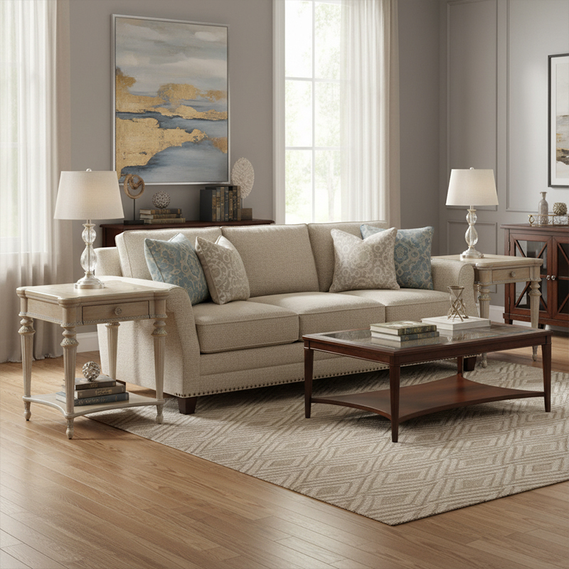 EKAR Hampton Estate Square End Table with Inlaid Top and Fluted Legs,EKAR FURNITURE CO.,LTD,EKAR Hampton Estate Square End Table with Inlaid Top and Fluted Legs,foshan furniture factory,custom Furniture factory,china furniture factory