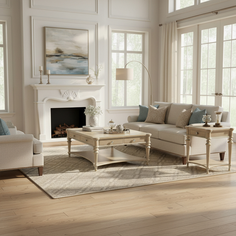 EKAR Hampton Estate Square End Table with Inlaid Top and Fluted Legs,EKAR FURNITURE CO.,LTD,EKAR Hampton Estate Square End Table with Inlaid Top and Fluted Legs,foshan furniture factory,custom Furniture factory,china furniture factory