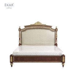 EKAR Windsor Imperial Estate Bed with Gold Leaf Accents and Tufted Headboard,MY SHOP,EKAR Windsor Imperial Estate Bed with Gold Leaf Accents and Tufted Headboard,foshan furniture factory,custom Furniture factory,china furniture factory