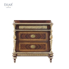 EKAR Windsor Imperial Estate Nightstand with Gilded Spiral Columns and Parquet Inlay,EKAR FURNITURE CO.,LTD,EKAR Windsor Imperial Estate Nightstand with Gilded Spiral Columns and Parquet Inlay,foshan furniture factory,custom Furniture factory,china furniture factory