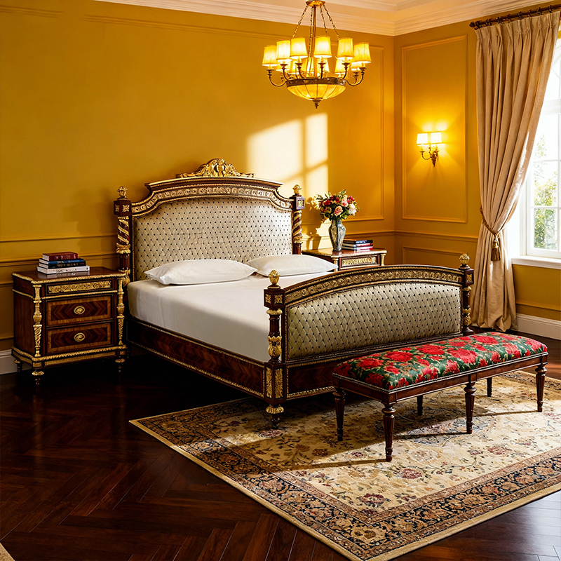 EKAR Windsor Imperial Estate Nightstand with Gilded Spiral Columns and Parquet Inlay,EKAR FURNITURE CO.,LTD,EKAR Windsor Imperial Estate Nightstand with Gilded Spiral Columns and Parquet Inlay,foshan furniture factory,custom Furniture factory,china furniture factory