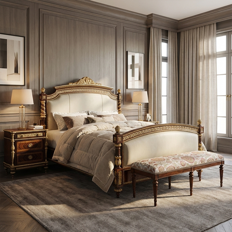 EKAR Windsor Imperial Estate Nightstand with Gilded Spiral Columns and Parquet Inlay,EKAR FURNITURE CO.,LTD,EKAR Windsor Imperial Estate Nightstand with Gilded Spiral Columns and Parquet Inlay,foshan furniture factory,custom Furniture factory,china furniture factory