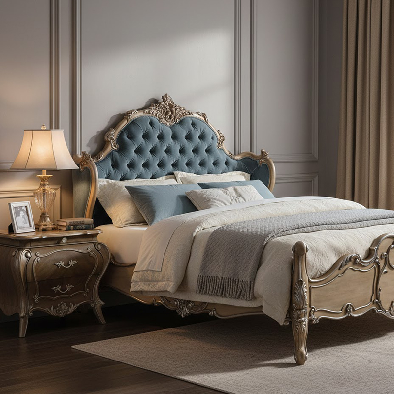 EKAR Isabelle American Style Curved Bedside Table (with Hidden Jewelry Drawer),EKAR FURNITURE CO.,LTD,EKAR Isabelle American Style Curved Bedside Table (with Hidden Jewelry Drawer),foshan furniture factory,custom Furniture factory,china furniture factory