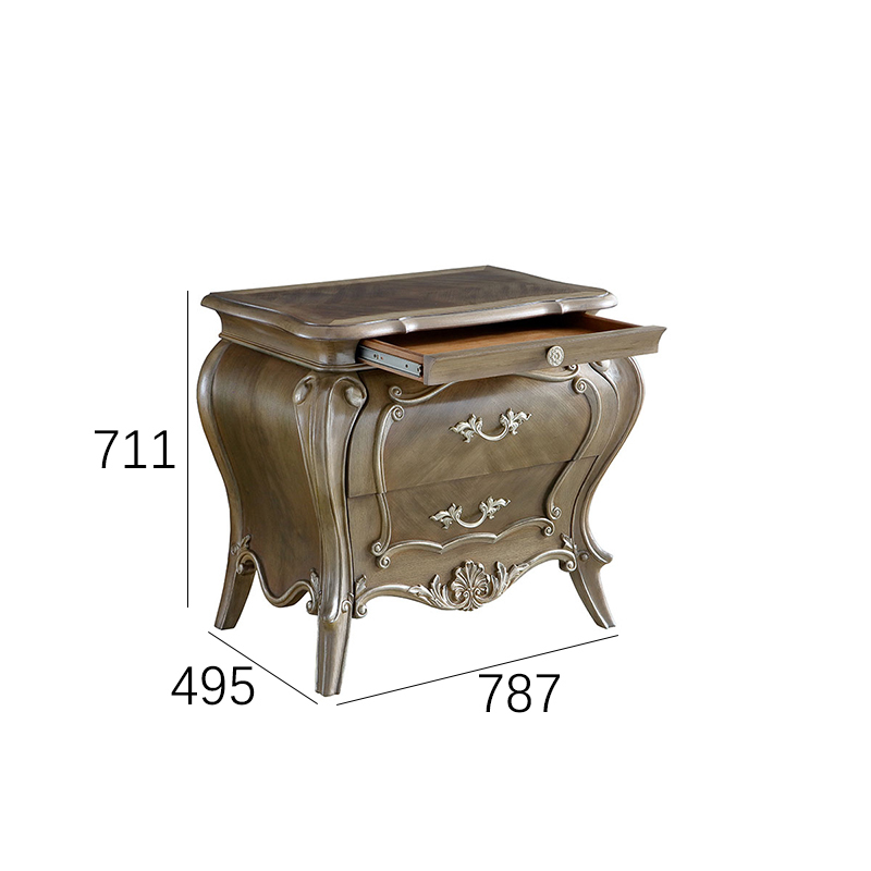 EKAR Isabelle American Style Curved Bedside Table (with Hidden Jewelry Drawer),EKAR FURNITURE CO.,LTD,EKAR Isabelle American Style Curved Bedside Table (with Hidden Jewelry Drawer),foshan furniture factory,custom Furniture factory,china furniture factory