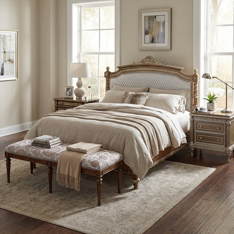 EKAR Sterling Estate Hand-Carved Silver Nightstand with Fluted Columns,EKAR FURNITURE CO.,LTD,EKAR Sterling Estate Hand-Carved Silver Nightstand with Fluted Columns,foshan furniture factory,custom Furniture factory,china furniture factory