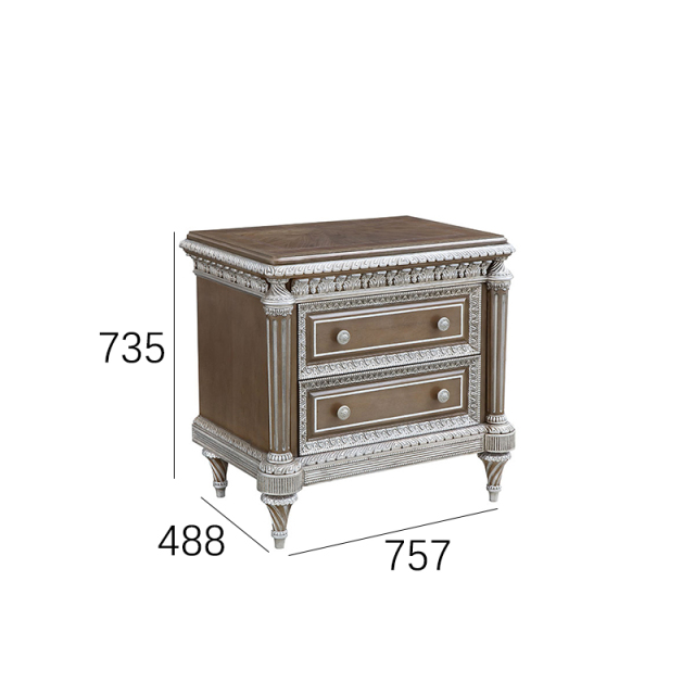 EKAR Sterling Estate Hand-Carved Silver Nightstand with Fluted Columns,MY SHOP,EKAR Sterling Estate Hand-Carved Silver Nightstand with Fluted Columns,foshan furniture factory,custom Furniture factory,china furniture factory