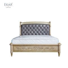 EKAR Sterling Estate Tufted Leather Bed with Inlaid Wood Details,MY SHOP,EKAR Sterling Estate Tufted Leather Bed with Inlaid Wood Details,foshan furniture factory,custom Furniture factory,china furniture factory