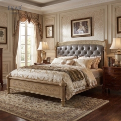 EKAR Sterling Estate Tufted Leather Bed with Inlaid Wood Details,MY SHOP,EKAR Sterling Estate Tufted Leather Bed with Inlaid Wood Details,foshan furniture factory,custom Furniture factory,china furniture factory