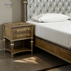 EKAR Sterling Estate Tufted Leather Bed with Inlaid Wood Details,MY SHOP,EKAR Sterling Estate Tufted Leather Bed with Inlaid Wood Details,foshan furniture factory,custom Furniture factory,china furniture factory