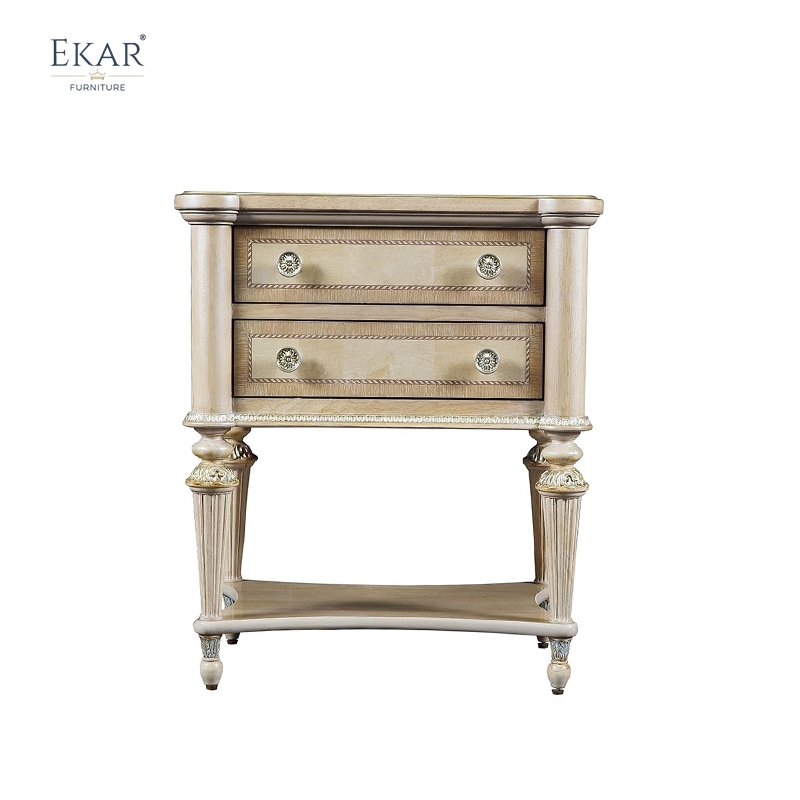 EKAR Hampton Estate Two-Drawer Nightstand with Lower Shelf and Marquetry,EKAR FURNITURE CO.,LTD,EKAR Hampton Estate Two-Drawer Nightstand with Lower Shelf and Marquetry,foshan furniture factory,custom Furniture factory,china furniture factory
