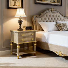 EKAR Hampton Estate Two-Drawer Nightstand with Lower Shelf and Marquetry,MY SHOP,EKAR Hampton Estate Two-Drawer Nightstand with Lower Shelf and Marquetry,foshan furniture factory,custom Furniture factory,china furniture factory