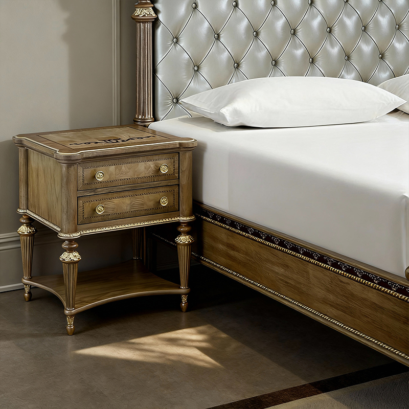 EKAR Hampton Estate Two-Drawer Nightstand with Lower Shelf and Marquetry,EKAR FURNITURE CO.,LTD,EKAR Hampton Estate Two-Drawer Nightstand with Lower Shelf and Marquetry,foshan furniture factory,custom Furniture factory,china furniture factory
