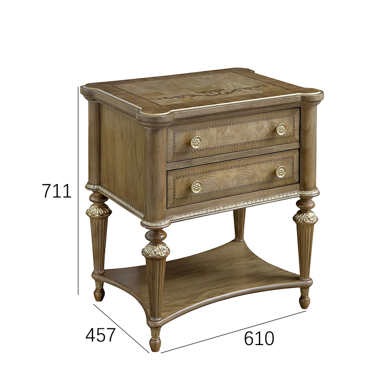 EKAR Hampton Estate Two-Drawer Nightstand with Lower Shelf and Marquetry,EKAR FURNITURE CO.,LTD,EKAR Hampton Estate Two-Drawer Nightstand with Lower Shelf and Marquetry,foshan furniture factory,custom Furniture factory,china furniture factory