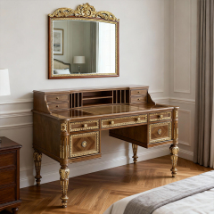 EKAR Windsor Imperial Estate Vanity Desk with Hutch and Gilded Mirror,MY SHOP,EKAR Windsor Imperial Estate Vanity Desk with Hutch and Gilded Mirror,foshan furniture factory,custom Furniture factory,china furniture factory