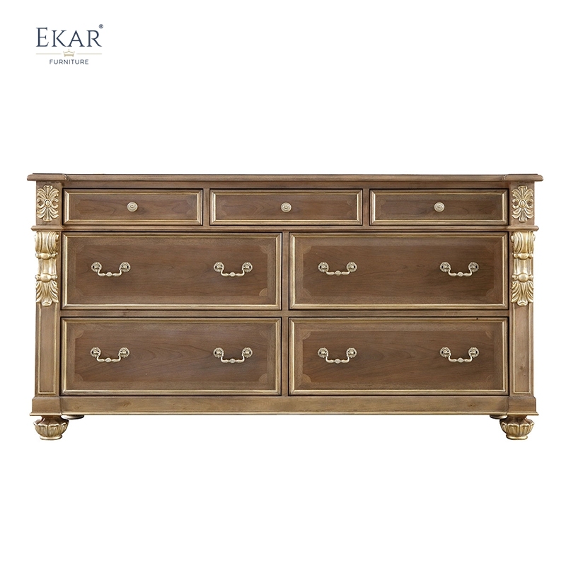 EKAR Charleston Estate Seven-Drawer Dresser with Gilded Accents and Parquet Inlay,EKAR FURNITURE CO.,LTD,EKAR Charleston Estate Seven-Drawer Dresser with Gilded Accents and Parquet Inlay,foshan furniture factory,custom Furniture factory,china furniture factory