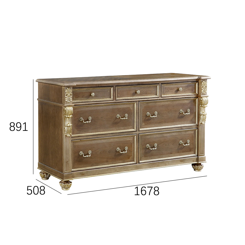 EKAR Charleston Estate Seven-Drawer Dresser with Gilded Accents and Parquet Inlay,EKAR FURNITURE CO.,LTD,EKAR Charleston Estate Seven-Drawer Dresser with Gilded Accents and Parquet Inlay,foshan furniture factory,custom Furniture factory,china furniture factory