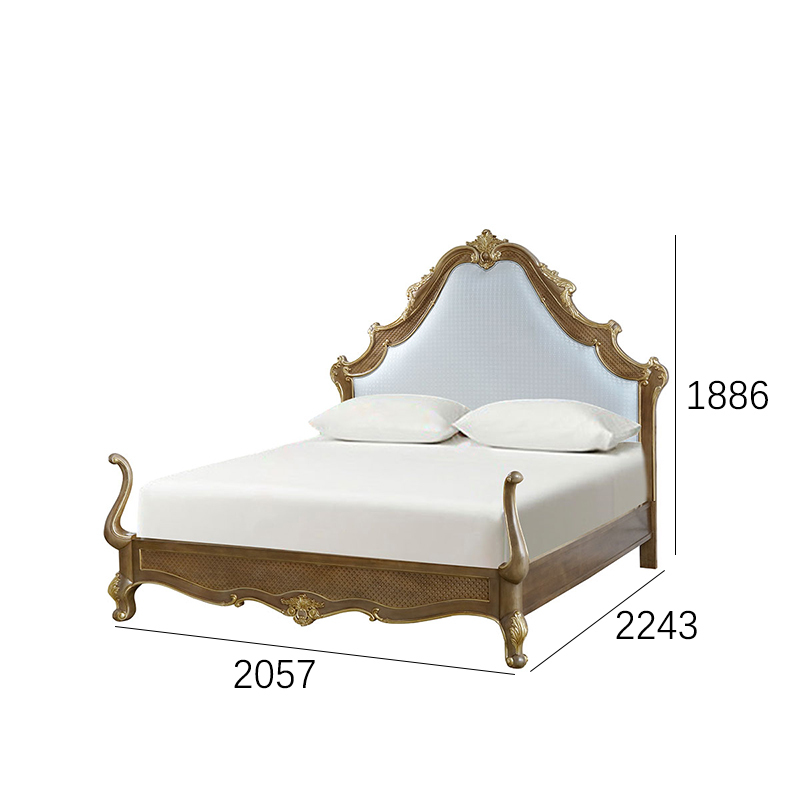 EKAR Monarch Hand-Carved American Style Luxury Bed | Classic Upholstered Master Bedroom Furniture,EKAR FURNITURE CO.,LTD,EKAR Monarch Hand-Carved American Style Luxury Bed | Classic Upholstered Master Bedroom Furniture,foshan furniture factory,custom Furniture factory,china furniture factory