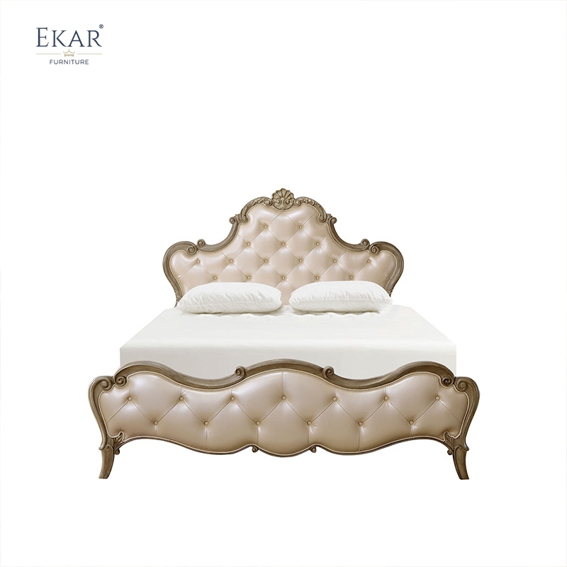 EKAR Seraphina Luxury American Style Bed | Tufted Pearl Leather Master Bedroom Furniture,EKAR FURNITURE CO.,LTD,EKAR Seraphina Luxury American Style Bed | Tufted Pearl Leather Master Bedroom Furniture,foshan furniture factory,custom Furniture factory,china furniture factory