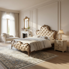 EKAR Seraphina Luxury American Style Bed | Tufted Pearl Leather Master Bedroom Furniture,MY SHOP,EKAR Seraphina Luxury American Style Bed | Tufted Pearl Leather Master Bedroom Furniture,foshan furniture factory,custom Furniture factory,china furniture factory