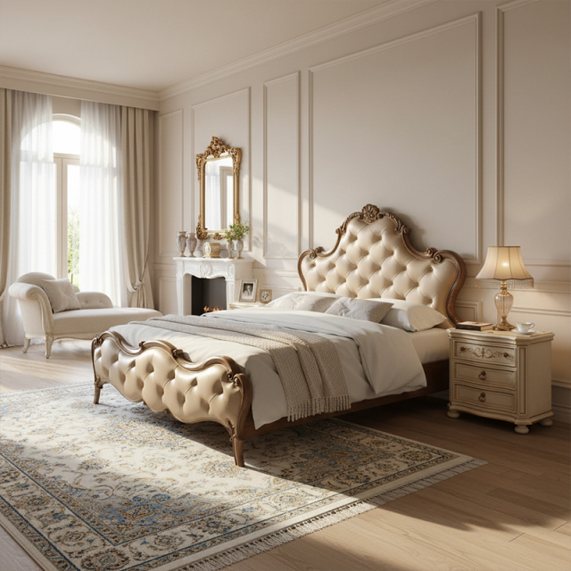 EKAR Seraphina Luxury American Style Bed | Tufted Pearl Leather Master Bedroom Furniture,MY SHOP,EKAR Seraphina Luxury American Style Bed | Tufted Pearl Leather Master Bedroom Furniture,foshan furniture factory,custom Furniture factory,china furniture factory