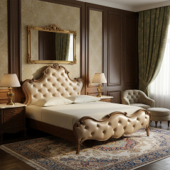 EKAR Seraphina Luxury American Style Bed | Tufted Pearl Leather Master Bedroom Furniture,MY SHOP,EKAR Seraphina Luxury American Style Bed | Tufted Pearl Leather Master Bedroom Furniture,foshan furniture factory,custom Furniture factory,china furniture factory