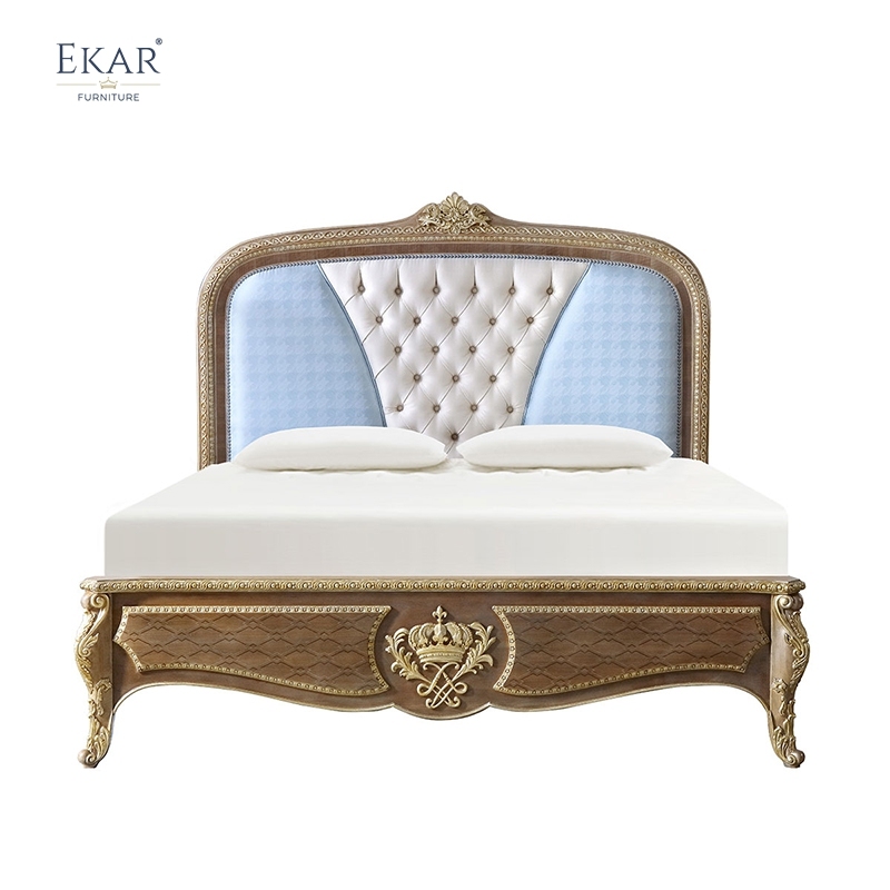 EKAR Royal Imperial Luxury Bed | American Style Hand-Carved Upholstered Bed Frame | Premium Master Bedroom Selections,EKAR FURNITURE CO.,LTD,EKAR Royal Imperial Luxury Bed | American Style Hand-Carved Upholstered Bed Frame | Premium Master Bedroom Selections,foshan furniture factory,custom Furniture factory,china furniture factory