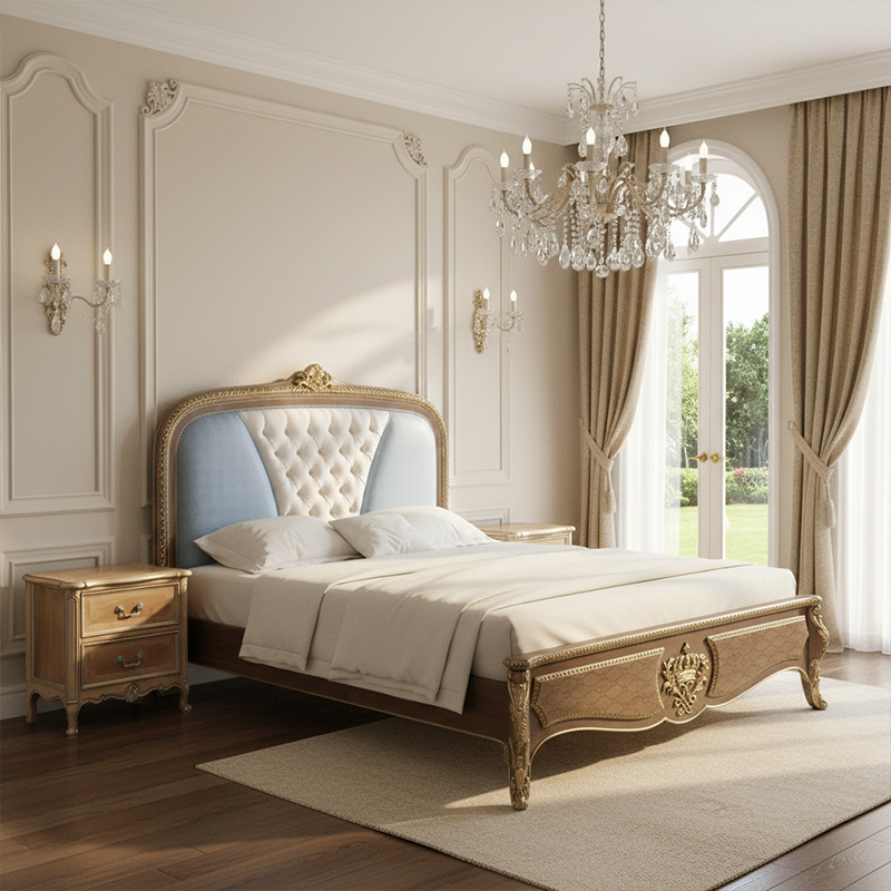 EKAR Royal Imperial Luxury Bed | American Style Hand-Carved Upholstered Bed Frame | Premium Master Bedroom Selections,EKAR FURNITURE CO.,LTD,EKAR Royal Imperial Luxury Bed | American Style Hand-Carved Upholstered Bed Frame | Premium Master Bedroom Selections,foshan furniture factory,custom Furniture factory,china furniture factory