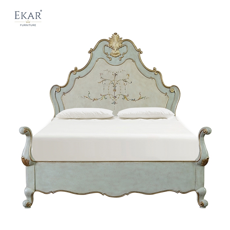 EKAR Florentine Heritage Luxury Bed | Hand-Painted American Style Master Bedroom Furniture,EKAR FURNITURE CO.,LTD,EKAR Florentine Heritage Luxury Bed | Hand-Painted American Style Master Bedroom Furniture,foshan furniture factory,custom Furniture factory,china furniture factory