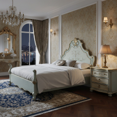 EKAR Florentine Heritage Luxury Bed | Hand-Painted American Style Master Bedroom Furniture,MY SHOP,EKAR Florentine Heritage Luxury Bed | Hand-Painted American Style Master Bedroom Furniture,foshan furniture factory,custom Furniture factory,china furniture factory