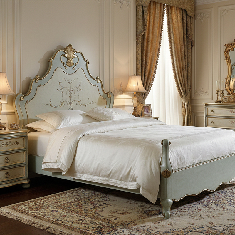 EKAR Florentine Heritage Luxury Bed | Hand-Painted American Style Master Bedroom Furniture,EKAR FURNITURE CO.,LTD,EKAR Florentine Heritage Luxury Bed | Hand-Painted American Style Master Bedroom Furniture,foshan furniture factory,custom Furniture factory,china furniture factory