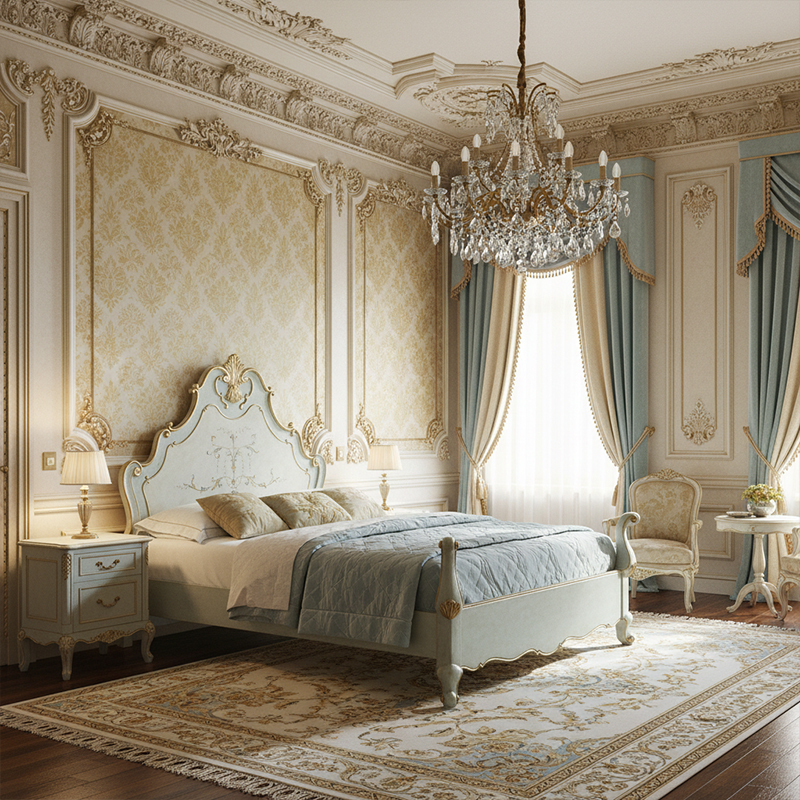 EKAR Florentine Heritage Luxury Bed | Hand-Painted American Style Master Bedroom Furniture,EKAR FURNITURE CO.,LTD,EKAR Florentine Heritage Luxury Bed | Hand-Painted American Style Master Bedroom Furniture,foshan furniture factory,custom Furniture factory,china furniture factory