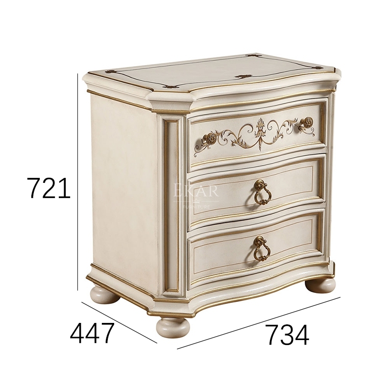 EKAR Versailles Luxury Nightstand | Hand-Painted Ivory & Gold Bedside Table | Premium American Style Bedroom Furniture,EKAR FURNITURE CO.,LTD,EKAR Versailles Luxury Nightstand | Hand-Painted Ivory & Gold Bedside Table | Premium American Style Bedroom Furniture,foshan furniture factory,custom Furniture factory,china furniture factory