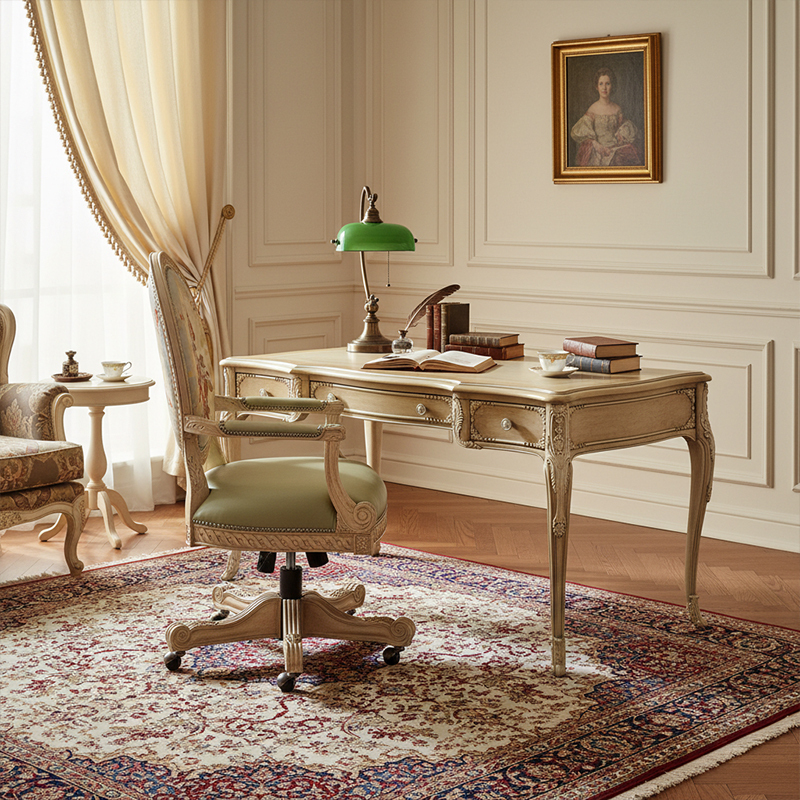 EKAR Antoinette Luxury Writing Desk | Hand-Carved American Style Home Office Furniture,EKAR FURNITURE CO.,LTD,EKAR Antoinette Luxury Writing Desk | Hand-Carved American Style Home Office Furniture,foshan furniture factory,custom Furniture factory,china furniture factory